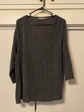 Croft & Barrow, 3/4 length sleeve, charcoal tunic, size 1X
